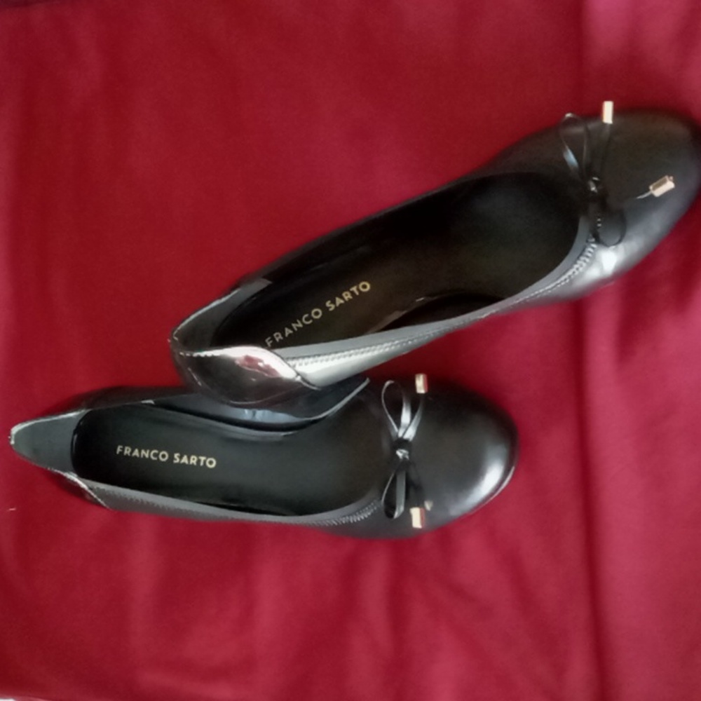 Franco Sarto Vegan Leather Bow String Tie Black Pump